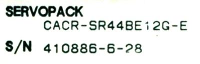 Yaskawa CACR-SR44BE12G label image