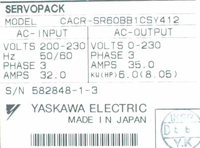 Yaskawa CACR-SR60BB1CS-Y412 label image