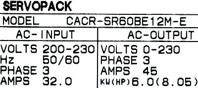 Yaskawa CACR-SR60BE12M-E label image