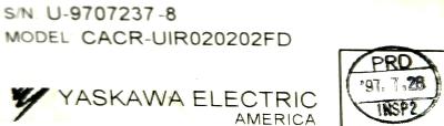 Yaskawa CACR-UIR020202FD label image