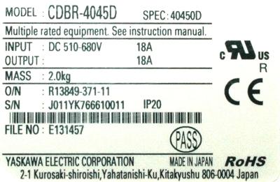 Yaskawa CDBR-4045D label image