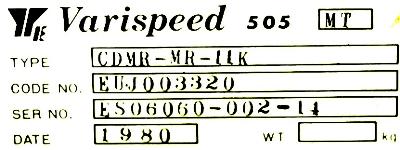 Yaskawa CDMR-MR-11K label image