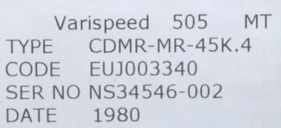 Yaskawa CDMR-MR-45K.4 label image