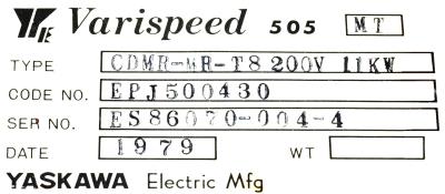 Yaskawa CDMR-MR-T8 label image