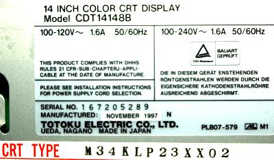 Totoku Electric CDT14148B label image