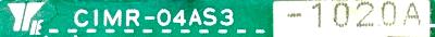 Yaskawa CIMR-04AS3-1020A label image