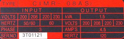 Yaskawa CIMR-08AS2-2 label image