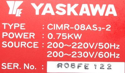 Yaskawa CIMR-08AS3-2 label image