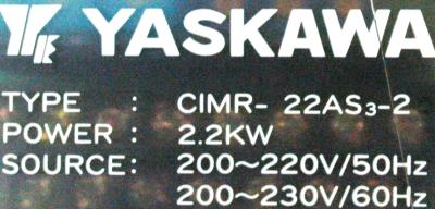 Yaskawa CIMR-22AS3-2 label image
