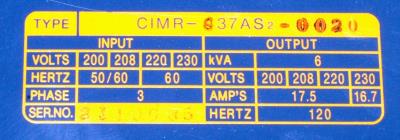 Yaskawa CIMR-G37AS2-0020 label image