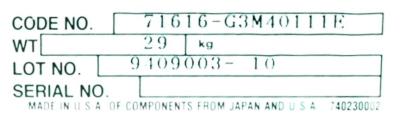 Yaskawa CIMR-G3M4011 label image