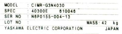 Yaskawa CIMR-G3N4030 label image