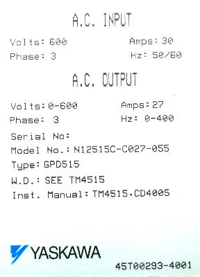 New Refurbished Exchange Repair  Yaskawa Inverter-General Purpose CIMR-G5M5018 Precision Zone