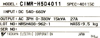 Yaskawa CIMR-H5D4011 label image