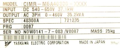 Yaskawa CIMR-M5A40300 label image