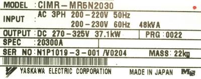Yaskawa CIMR-MR5N20300 label image