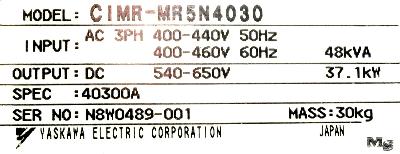 Yaskawa CIMR-MR5N40300 label image
