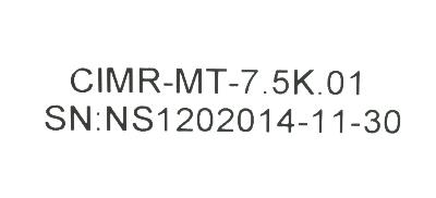 Yaskawa CIMR-MT-7.5K.01 label image