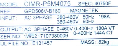 New Refurbished Exchange Repair  Yaskawa Inverter-General Purpose CIMR-P5M4075 Precision Zone
