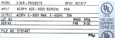 New Refurbished Exchange Repair  Yaskawa Inverter-General Purpose CIMR-P5M5018 Precision Zone
