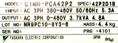 Yaskawa CIMR-PCA42P2 label image