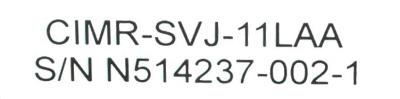 Yaskawa CIMR-SVJ-11LAA label image