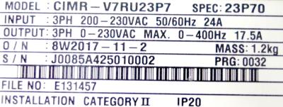 New Refurbished Exchange Repair  Yaskawa Inverter-General Purpose CIMR-V7RU23P7 Precision Zone