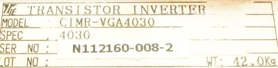 Yaskawa CIMR-VGA4030 label image