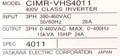 Yaskawa CIMR-VHS4011 label image