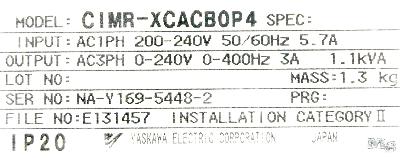New Refurbished Exchange Repair  Yaskawa Inverter-General Purpose CIMR-XCACB0P4 Precision Zone