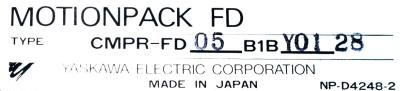 Yaskawa CMPR-FD05B1B-Y0128 label image