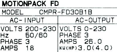 Yaskawa CMPR-FD30B1B label image