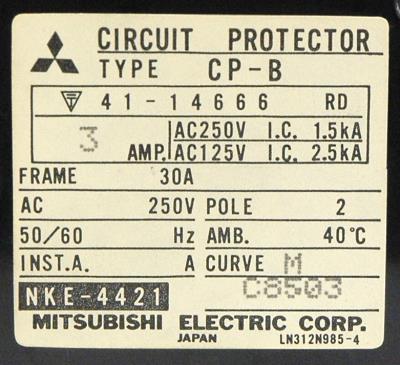 Mitsubishi CP-B-3A-2POLE back image