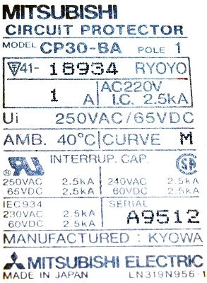 Mitsubishi CP30-BA-1-1A label image