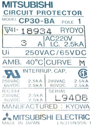 Mitsubishi CP30-BA-1-3A label image
