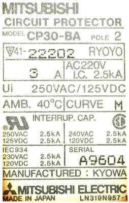 Mitsubishi CP30-BA-2-3A label image