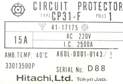 Hitachi, Ltd CP31-F-15A label image