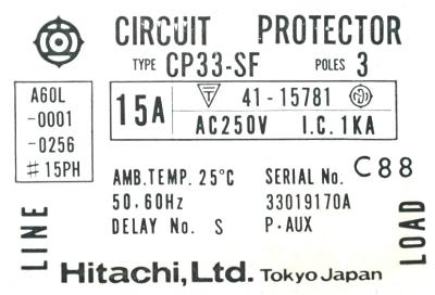 Hitachi, Ltd CP33-SF-15A label image