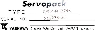 Yaskawa CPCR-MR374K label image