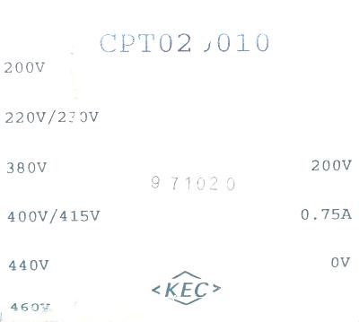 Yaskawa CPT020010 label image