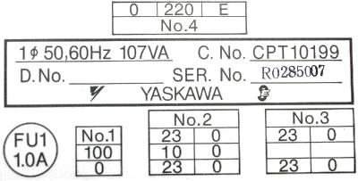 Yaskawa CPT10199 label image
