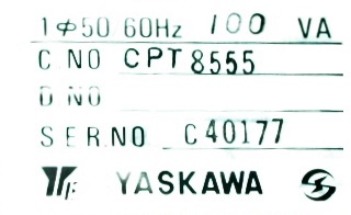Yaskawa CPT8555 label image