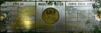 Westinghouse CS-404-15-1080 label image