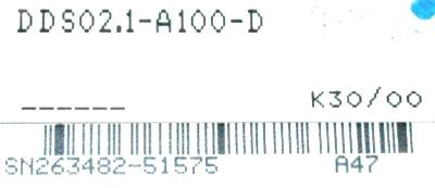 INDRAMAT DDS02.1-A100-D label image