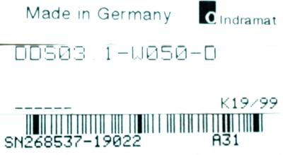 INDRAMAT DDS03.1-W050-D label image