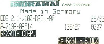 INDRAMAT DDS2.1-W100-DS01-00 label image