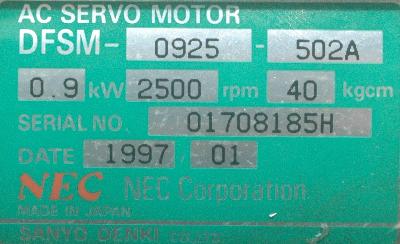 NEC DFSM-0925-502A label image