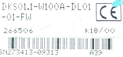 INDRAMAT DKS01.1-W100A-DL01-01-FW label image