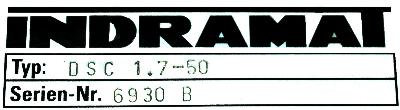 INDRAMAT DSC1.7-50 label image