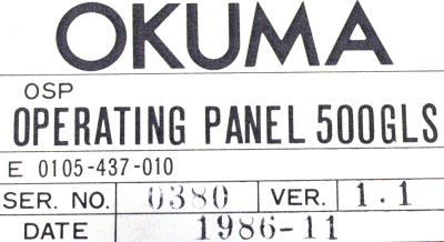 Okuma E0105-437-010 label image